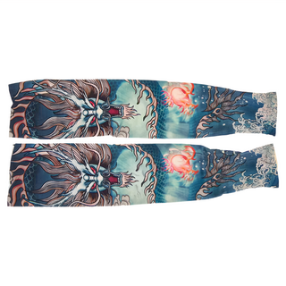 FANCY LIFE 中式花紋防曬透氣袖套 飛龍在天 2入, 1包