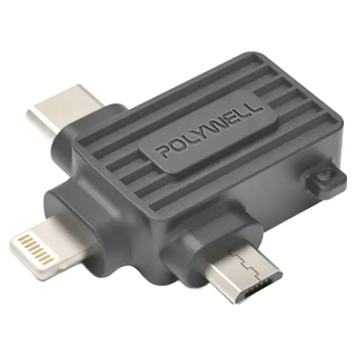 POLYWELL 寶利威爾 三合一OTG轉接頭, PW15-T65-0507, 黑色, 1個