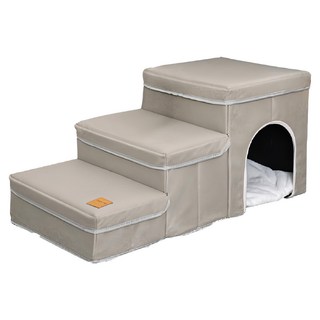 skylife 科技布三層摺疊收納樓梯, 寵物窩設計, 21 x 18cm, 米色, 1個