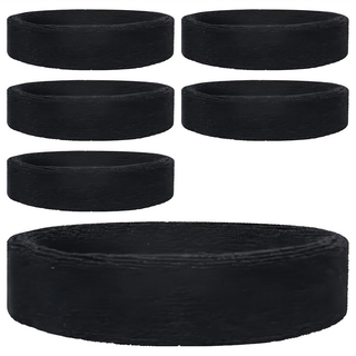 小麥購物 毛巾運動髮帶 D077 8g, 黑色, 6個