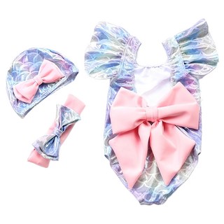 愛北鼻 寶寶泳衣2件組 連體泳衣+泳帽