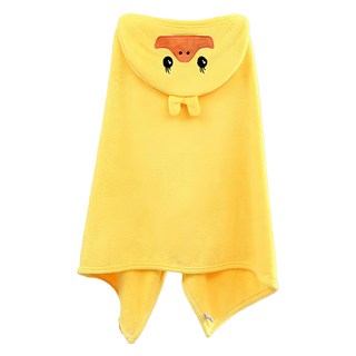 黃色小鴨 兒童款連帽浴巾 珊瑚絨連帽斗篷浴巾, 70 x 140cm