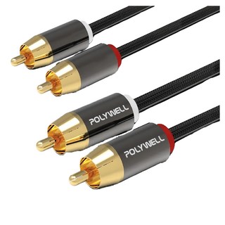 POLYWELL 雙RCA To 雙RCA 紅白立體聲音源線 5m 1條 PW15-W52-B084