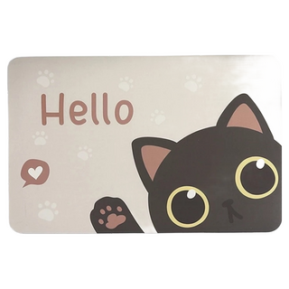 矽藻土軟地墊 吸水PU基 矽藻泥橡膠底 30*50cm/50*80cm, 60 x 40cm, Hello大眼貓, 1組