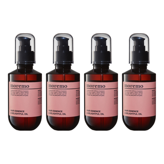 moremo 柔順修護精華護髮油, 8種植物油, 山茶花萃取, 摩洛哥堅果油, 保濕補水, 光澤柔順, 清爽不黏膩, 150ml, 4瓶