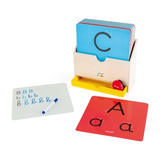 Janod小小STEAM系列 字母書寫板套裝， 字母練習，觸覺學習，附白板筆, 1組, 22 x 23.5 x 16cm