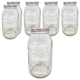 Ball 梅森玻璃罐 寬口 64oz (1.8L), 6個