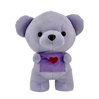 AllBeMine 歐比邁 情書版柔柔熊 娃娃 柔軟舒適 送禮自用兩相宜, 43cm, 1個, 紫色