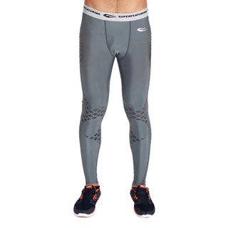SUPERFEATURING 專業跑步三鐵訓練壓縮緊身褲 灰色 XL