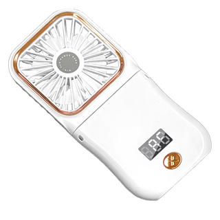 液顯折疊升降手機架掛脖風扇, 皓月白