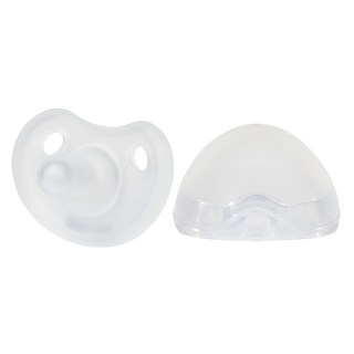 MOTHER-K 極親柔全矽膠安撫奶嘴 (附收納盒) - 淨透 食品級LSR液態矽膠, 0歲以上, 1個