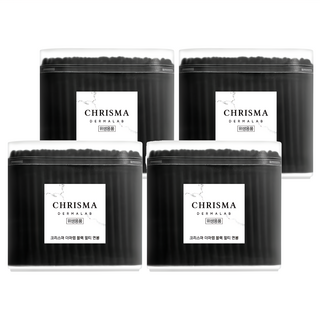 CHRISMA 黑色棉花棒 水滴型棉頭 旋轉型棉頭, 200支, 4盒