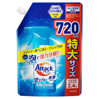 Attack 一匙靈 泡沫衣物強力清潔噴霧補充包, 720ml, 3包