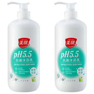 美琪 PH5.5 抗菌沐浴乳 經典皂香 不含皂鹼, 1L, 2瓶