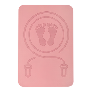 靜音跳繩墊 防水防汗 輕鬆擦拭 背面波紋設計 穩固抓地 持久耐用 不易變形 TPE材質, 60 x 40 x 1cm, 粉色, 1個