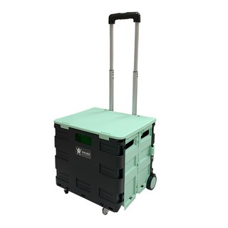 AWANA 四輪輕巧摺疊購物推車 40~38 x 33~9 x 36cm 2.7kg 45L, 綠色, 1個