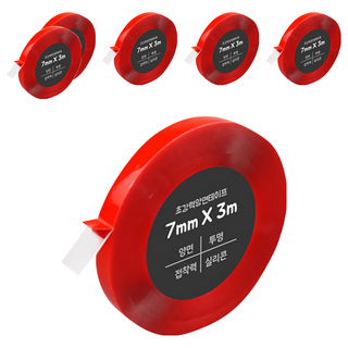 DADA 高黏度無痕防水雙面膠帶 7mm*3m 透明 3入, 6捲