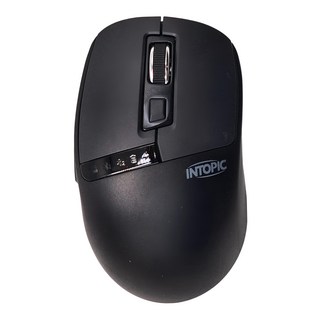 INTOPIC 廣鼎 滑行者無線雙模充電滑鼠 黑色，無線藍牙雙模，靜音按鍵，人體工學設計, MSW-D170-BK