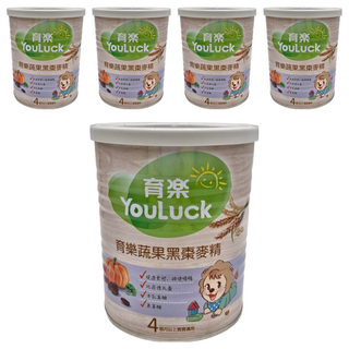 YouLuck 育樂 黑棗麥精, 促進食慾 排便順暢 4個月以上寶寶適用, 黑棗, 280g, 5罐