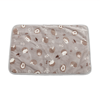 Dogfeet 舒眠睡墊 貓狗適用 柔軟舒適 可愛刺蝟圖樣, 刺蝟灰, M (40 x 60cm), 1個
