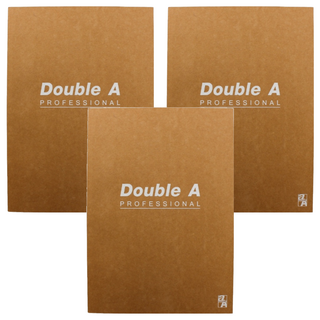 Double A B5筆記本, Doublea紙張, 縫線裝訂, 封面厚螺紋卡紙, 防水耐髒, 耐磨, 黃牛皮, 3本