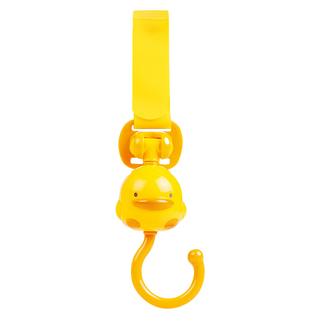 PiYOPiYO 小鴨 造型手推車掛鉤 黏釦帶固定 360度雙層轉軸, 黃色, 2個