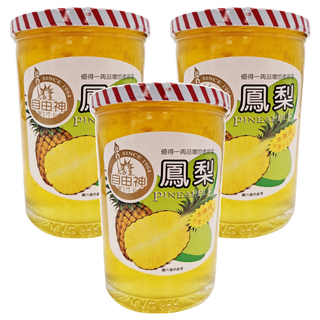 自由神 鳳梨果醬 不含人工色素 台灣原產, 450g, 3罐