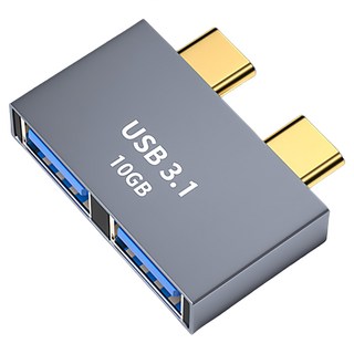 UniSync MacBook Pro/Air 雙Type-C轉USB3.1高速10Gbps轉接器 鋁合金材質 輕巧方便攜帶, 1個, 單一商品