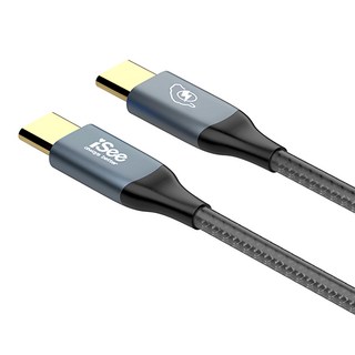 台灣 iSee PD 鋁合金充電傳輸線 USB C-C 100W 5A 5Gbps, 1.5m, 灰色, 1條
