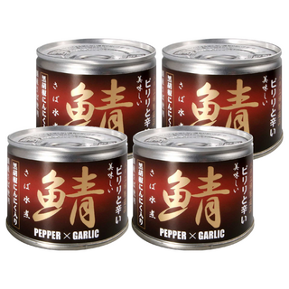 伊藤食品 水煮鯖魚罐 黑胡椒蒜味 日本原裝進口, 190g, 4罐