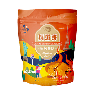 青澤 酥脆燒蝦餅 美式串烤醬味, 燒烤, 100g, 1包