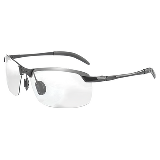 Quinta UV400智能感光變色偏光太陽眼鏡, 鋁鎂合金鏡框, 防眩光尼, 男女適用, 黑框變色片, 148mmx37mmx67mmx19mmx140mm