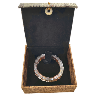 天然水晶彩幽靈手排, 12mm, J4920-3, 1個