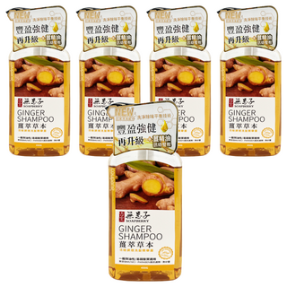 SOAPBERRY 古寶無患子 活絡調理洗髮精華露 薑萃草本, 強健髮根不易斷裂，保護頭髮頭皮, 450g, 5瓶