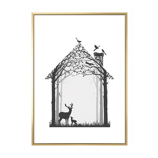 波羅選畫所 主題選畫 插畫 溫暖的家, 59.4 x 42cm, 金色