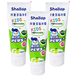Shallop 刷樂 兒童含氟牙膏 青蘋果, 90g, 3條