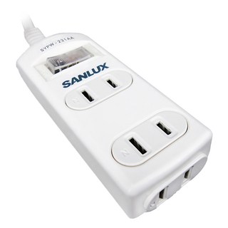 SANLUX 台灣三洋 電源延長線 SYPW-231AA, 1.8m, 白色, 1條