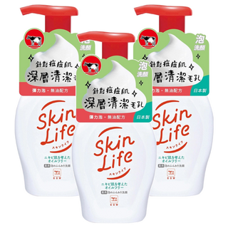 COW STYLE 牛乳石鹼 Skin Life 滋卿愛 泡洗顏，濃密彈力泡，洗後滋潤不緊繃, 160ml, 3件