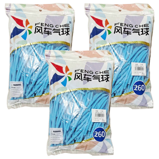 風車氣球 260, 淺藍, 3包