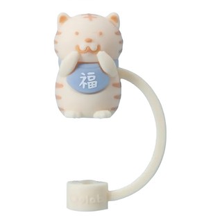 Oolab 良杯製所 吉祥物系列 矽膠防塵吸管蓋 細 喜氣虎納福款, 1個, 1個