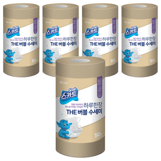 Scott 可麗舒 捲筒型拋棄式洗碗布, 淺褐色, 50張, 5捲