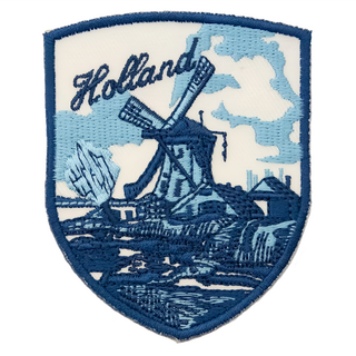 A-ONE 匯旺 荷蘭風車地標造型刺繡 聚酯纖維材質 7.5x6公分 台灣製, 荷蘭 風車, 1個