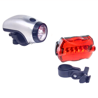 Net Joy 自行車LED前後燈組, 1組, 銀色 + 紅色