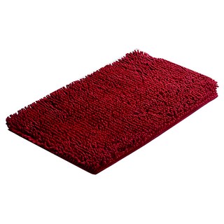 G+ 居家 雪尼爾長毛止滑墊 暗紅 超細纖維, 40 x 60cm
