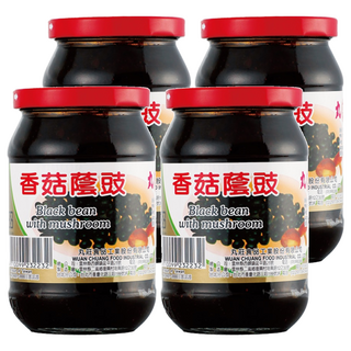 丸莊醬油 香菇蔭豉, 天然純黑豆加上香菇製成, 風味優雅甘醇, 380g, 4罐