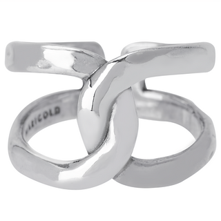 MARIGOLD 美爾朵 925純銀無限交織可調式戒指, 直徑1.7cm, 銀色