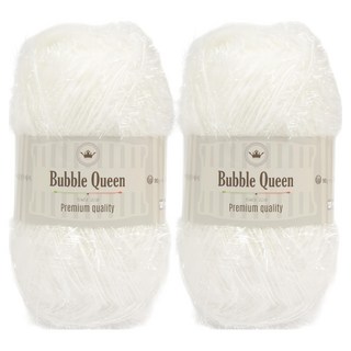 brandyarn Bubble Queen系列 菜瓜布線 90g, 雪白色, 2捲