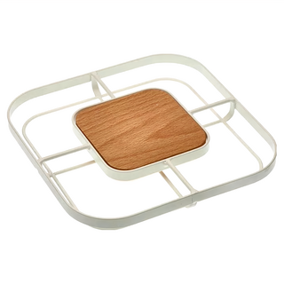 VERSA 簡約方形隔熱墊 鋼鐵木製 18.3 x 18 x 2.3 cm, 白色, 1個