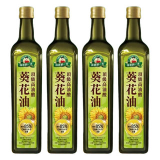 得意的一天 頂級高油酸葵花油, 富含維生素E，無添加物，適合高溫烹調, 750ml, 4瓶