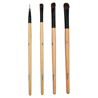 Galatea 葛拉蒂 彩顏系列 馬毛閃亮眼影刷 4入組, 頂級馬毛製成, 抓粉力UP, 柔軟親膚, 1組